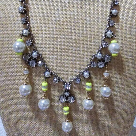 J. Crew Yellow and Pearl Adjustable Necklace - Picture 4 of 7